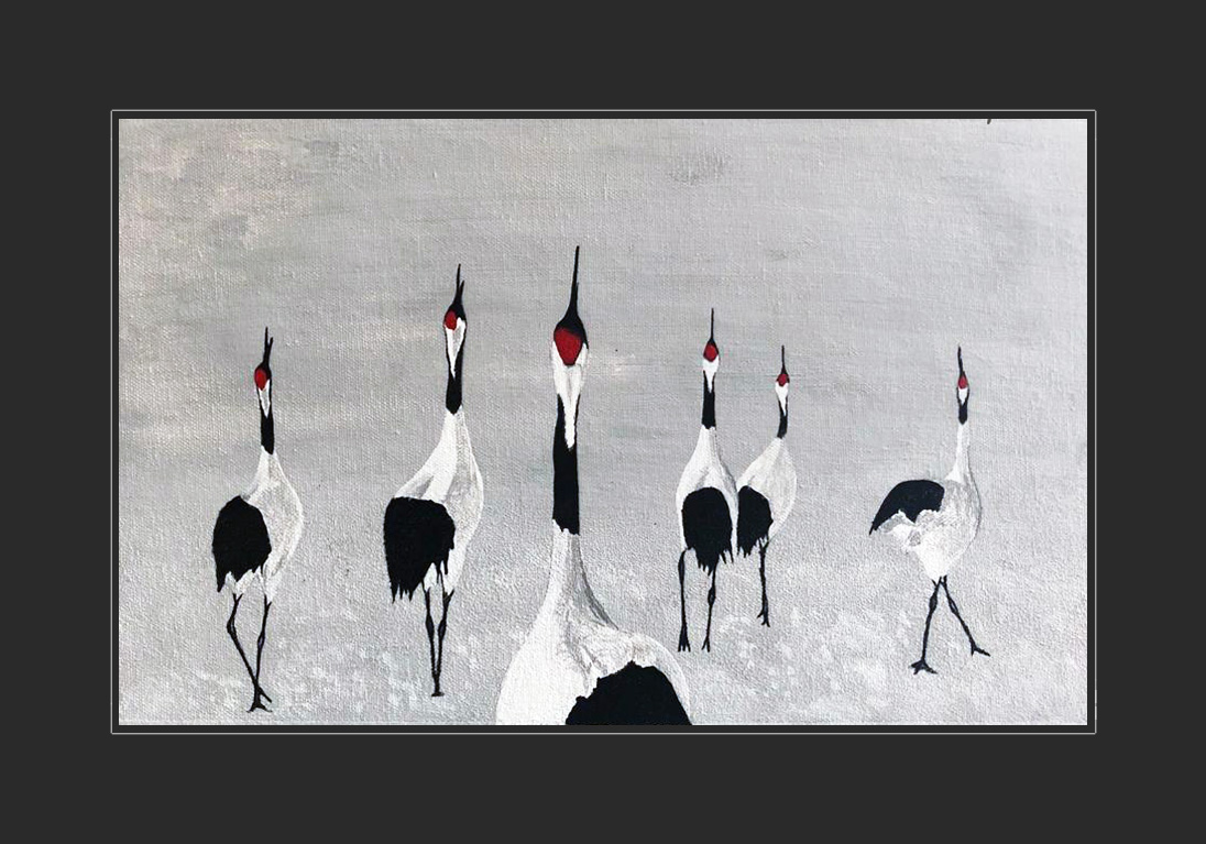 Red Crowned Crane In Snow